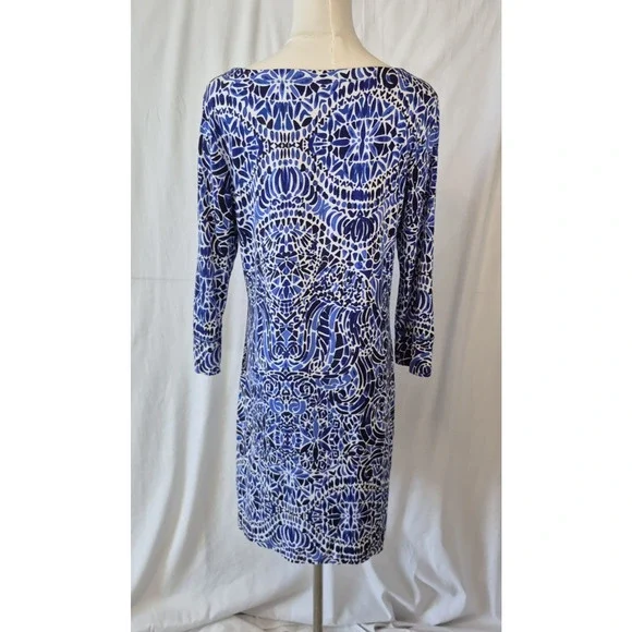 Lilly Pulitzer Bright Navy Taverna Tile Allover Sophie Dress Large - Picture 6 of 8